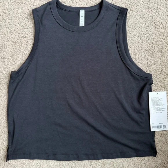 NWT Lululemon classic fit cotton blend tank - Black - 10 - Picture 4 of 8